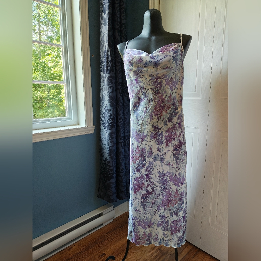 NWOT Bebe Cowl Neck Satin Slip Dress
